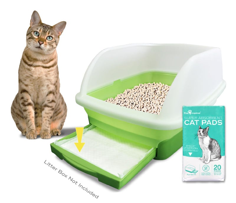 Peritas Paw Inspired Cat Pads, Generic Refills for Tidy Cats Breeze Litter Box System, Disposable Kitty Litter Liners, Super Absorbent Pee Pads, 16.9 x 11.4 Inch (Original/Unscented, 80 Count) - Image 4